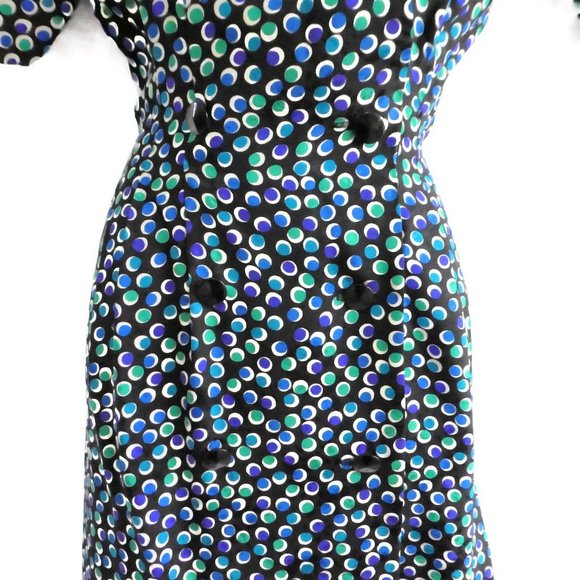 SiLK Adrianna Papell Dress Pure Silk Wrap Puff Sleeves Double Breasted Belted S - Picture 4 of 11